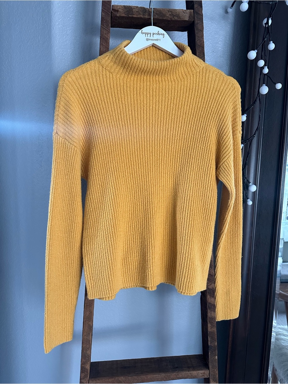 BP Nordstrom Ribbed mock sweater in mustard size medium - Picture 3 of 12